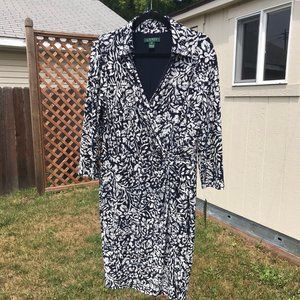 Dress - Ralph Lauren - Blue & White - Size 16 - with tags